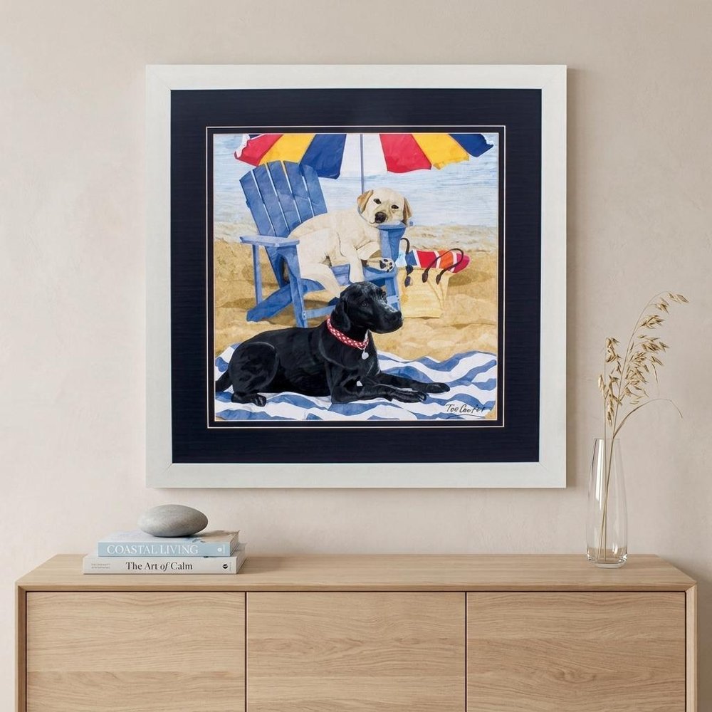 29" X 29" White Frame Labs On Beach