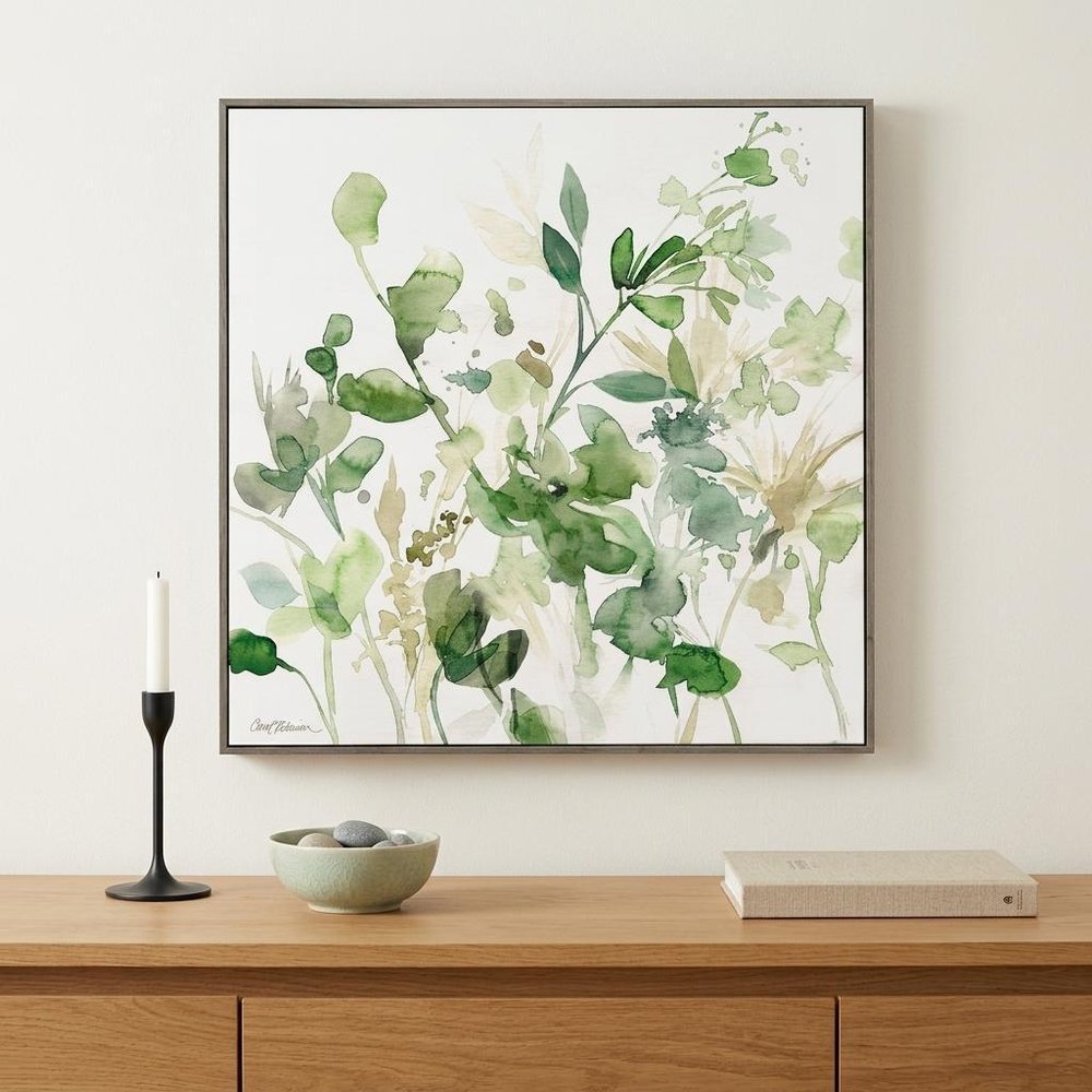 30" X 30" Woodtoned Frame Sage Garden I