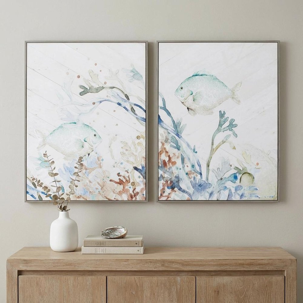 18" X 24" Woodtoned Frame Under The Sea (Set Of 2)