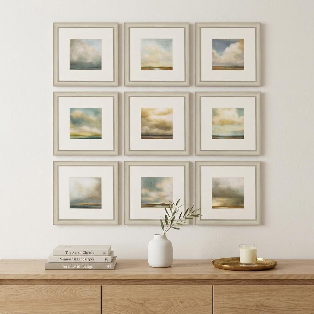 16" X 16" Champagne Gold Color Frame  Atmosphere (Set Of 9)
