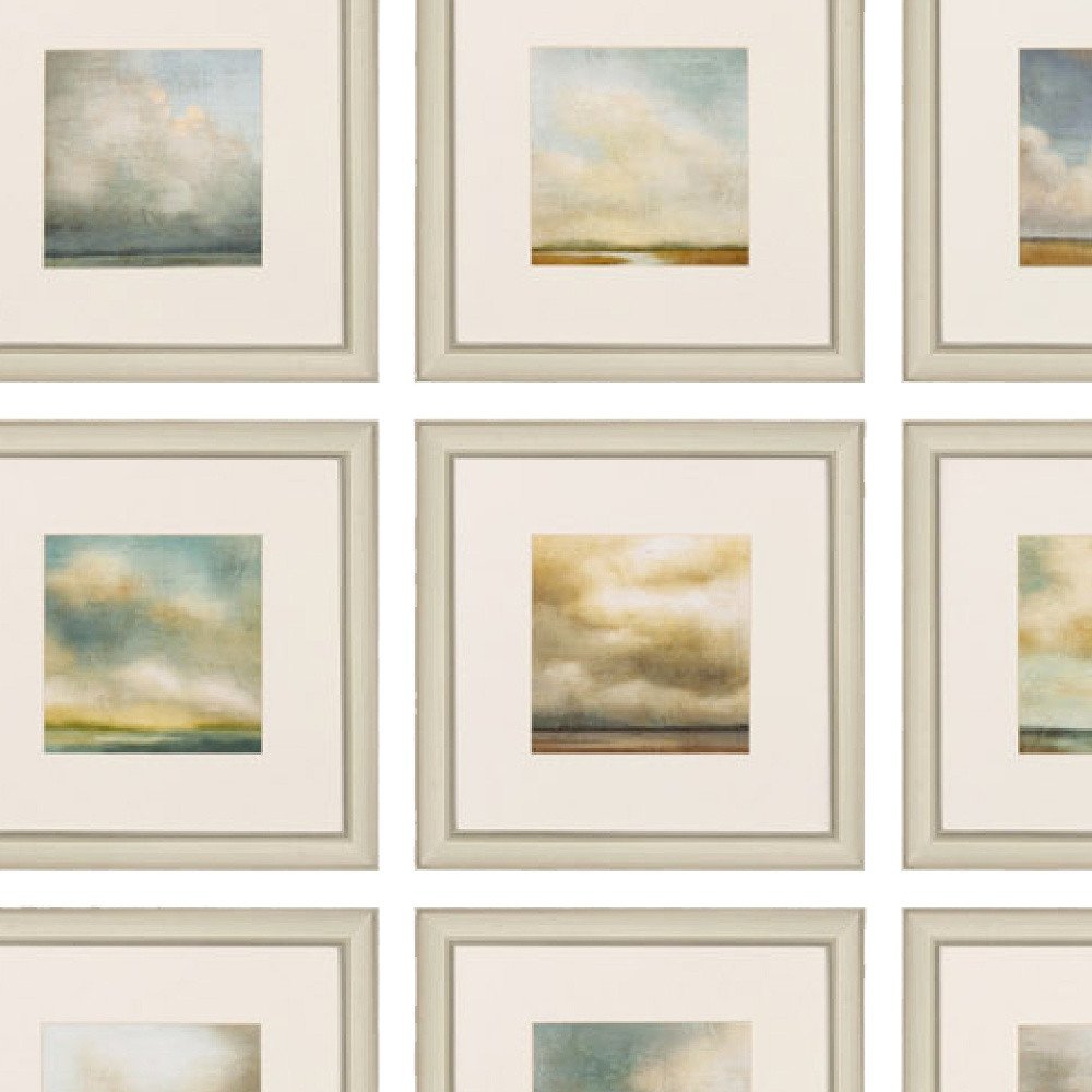 16" X 16" Champagne Gold Color Frame  Atmosphere (Set Of 9)