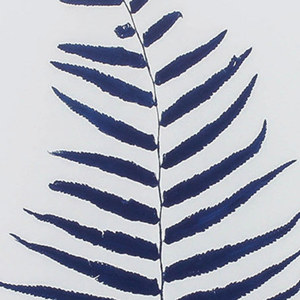 Set of Two Indigo Leaves Champagne Gold Framed Art