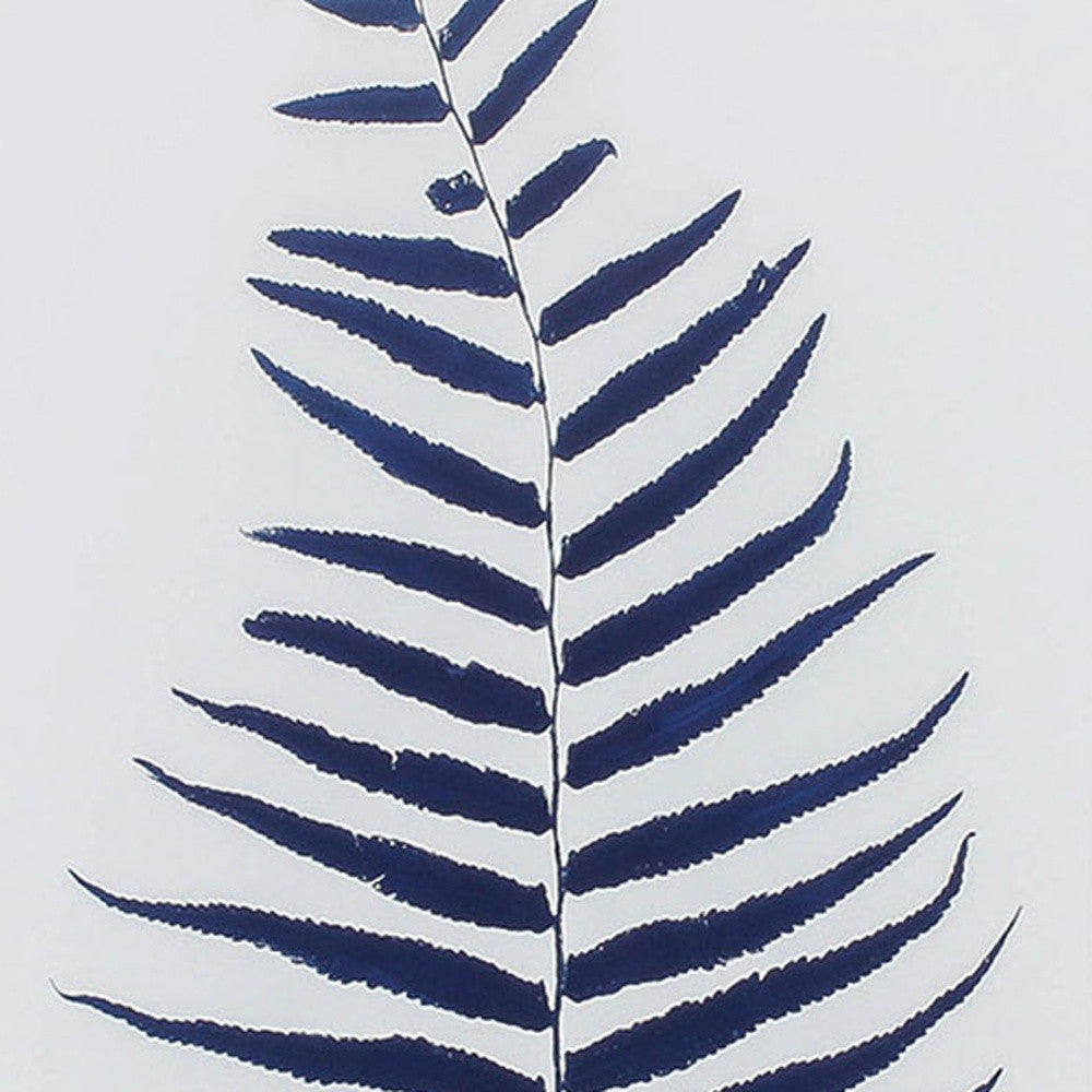 Set of Two Indigo Leaves Champagne Gold Framed Art