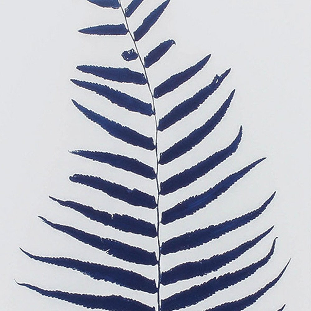 Set of Two Indigo Leaves Champagne Gold Framed Art