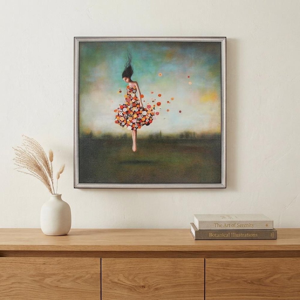 27" X 27" Silver Frame Boundlessness In Bloom