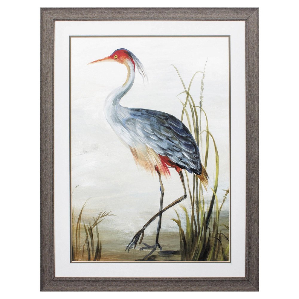 36" X 27" Brown Heron Framed Art
