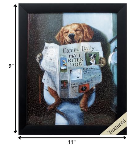11" X 9" Black Dog Acrylic Framed Art