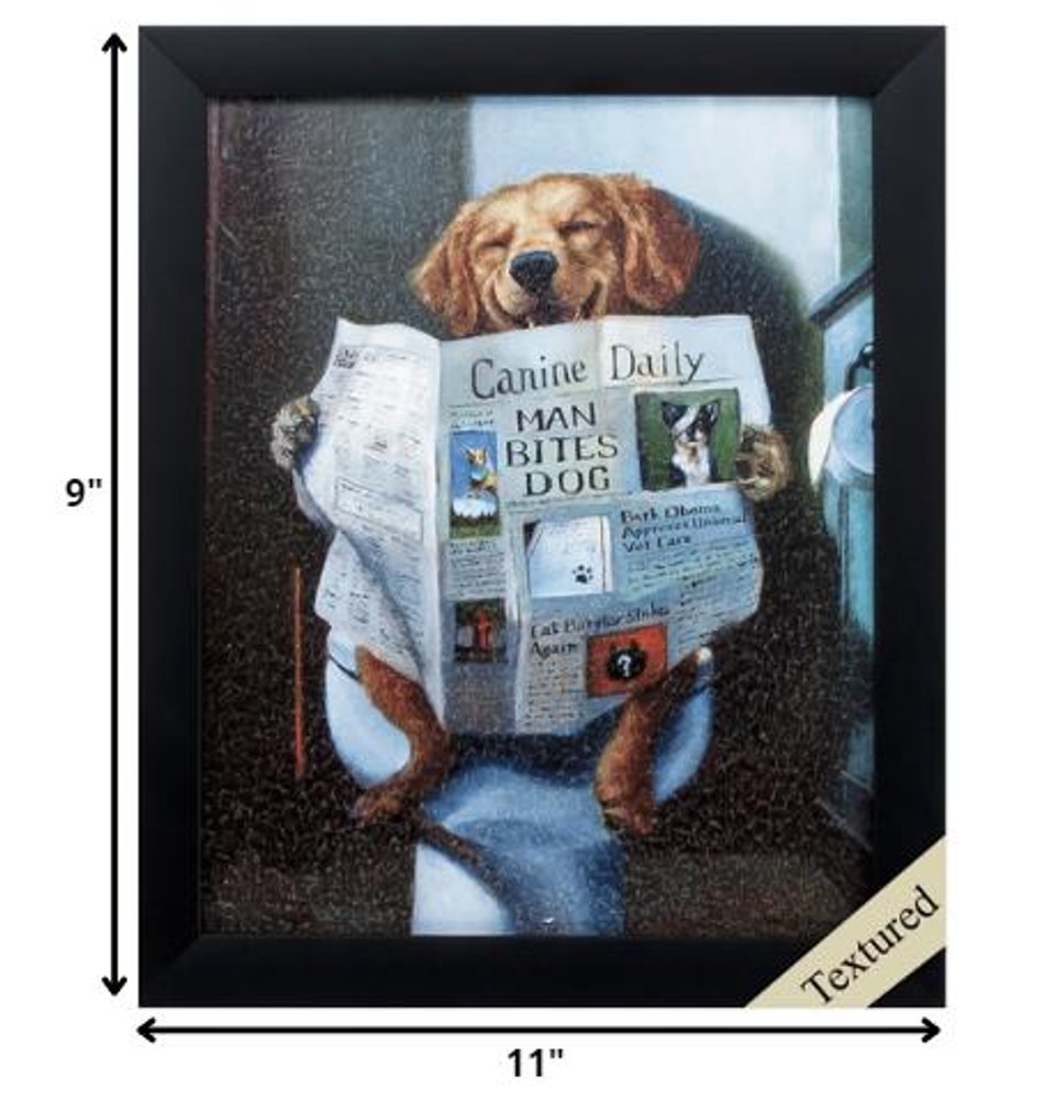 11" X 9" Black Dog Acrylic Framed Art
