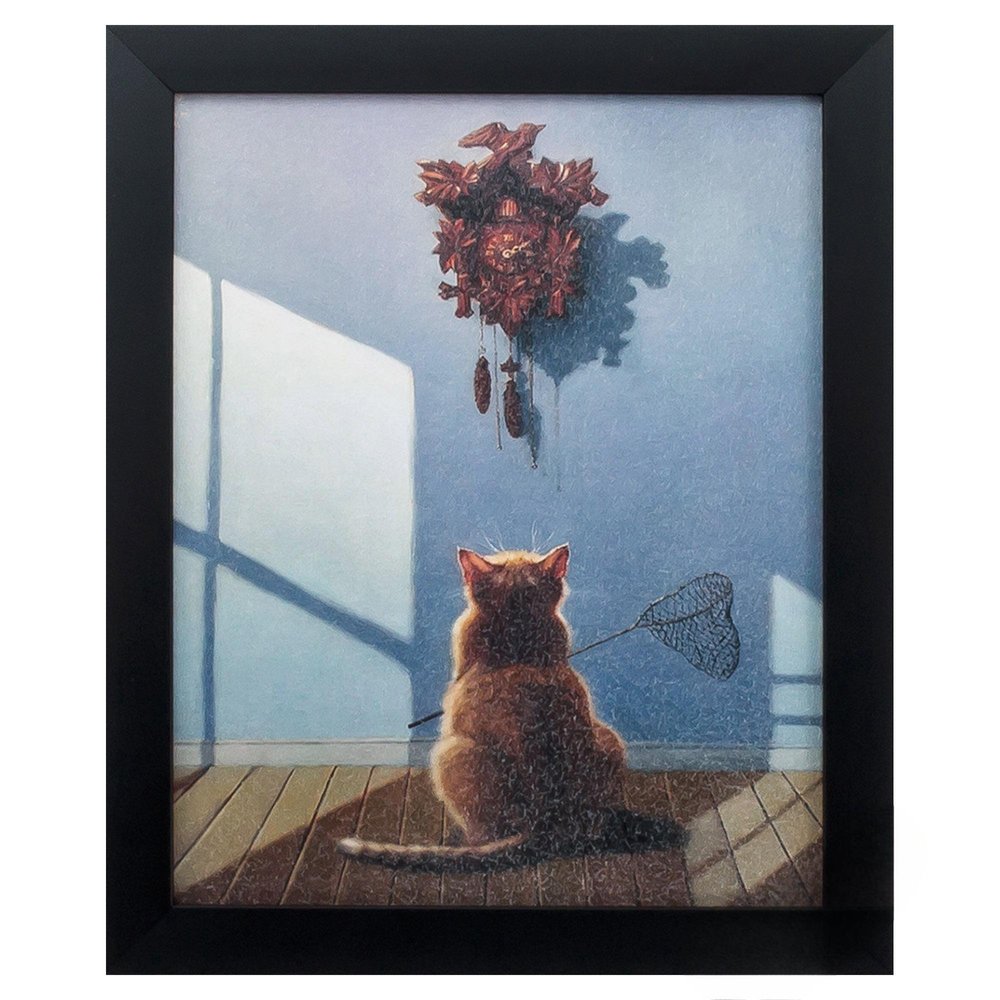 9" X 11" Black Frame A Timely Lunch