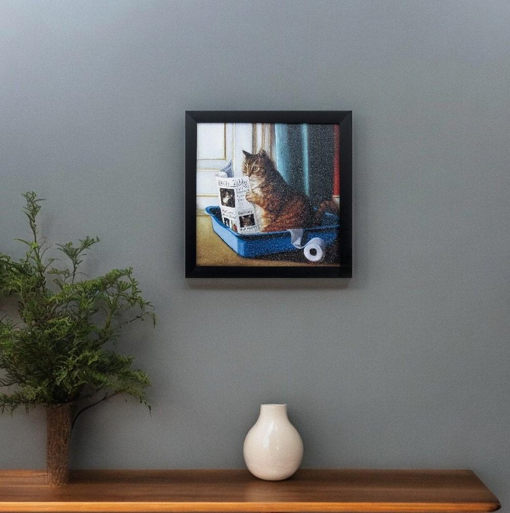 11" X 11" Black Frame Kitty Throne
