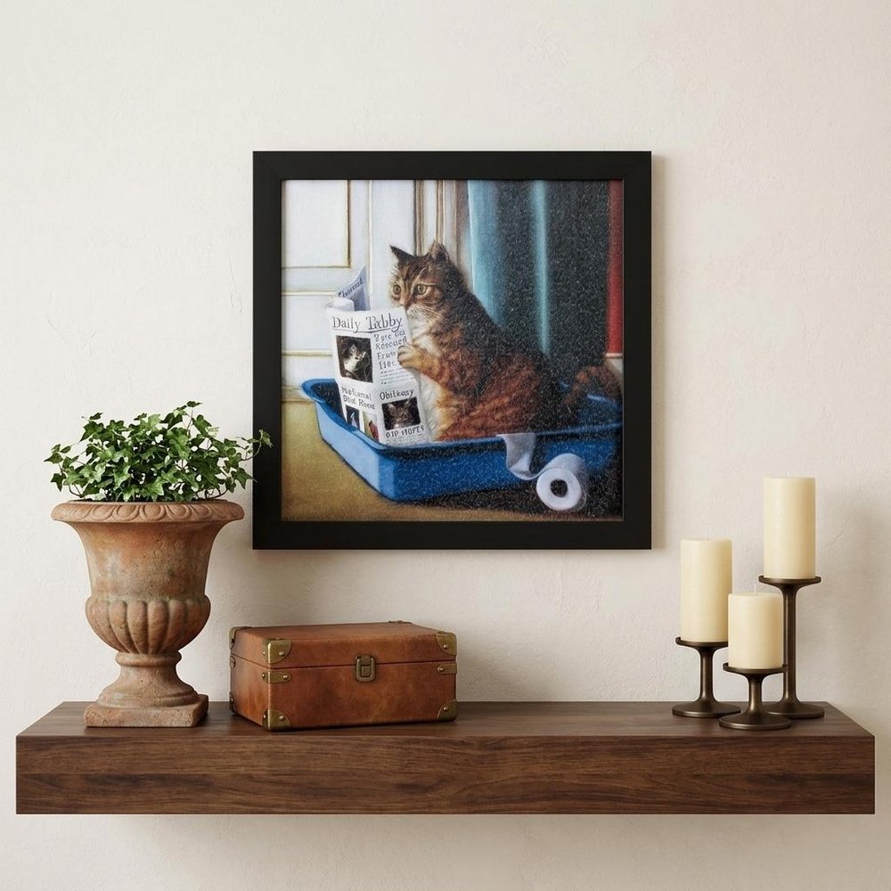 11" X 11" Black Frame Kitty Throne