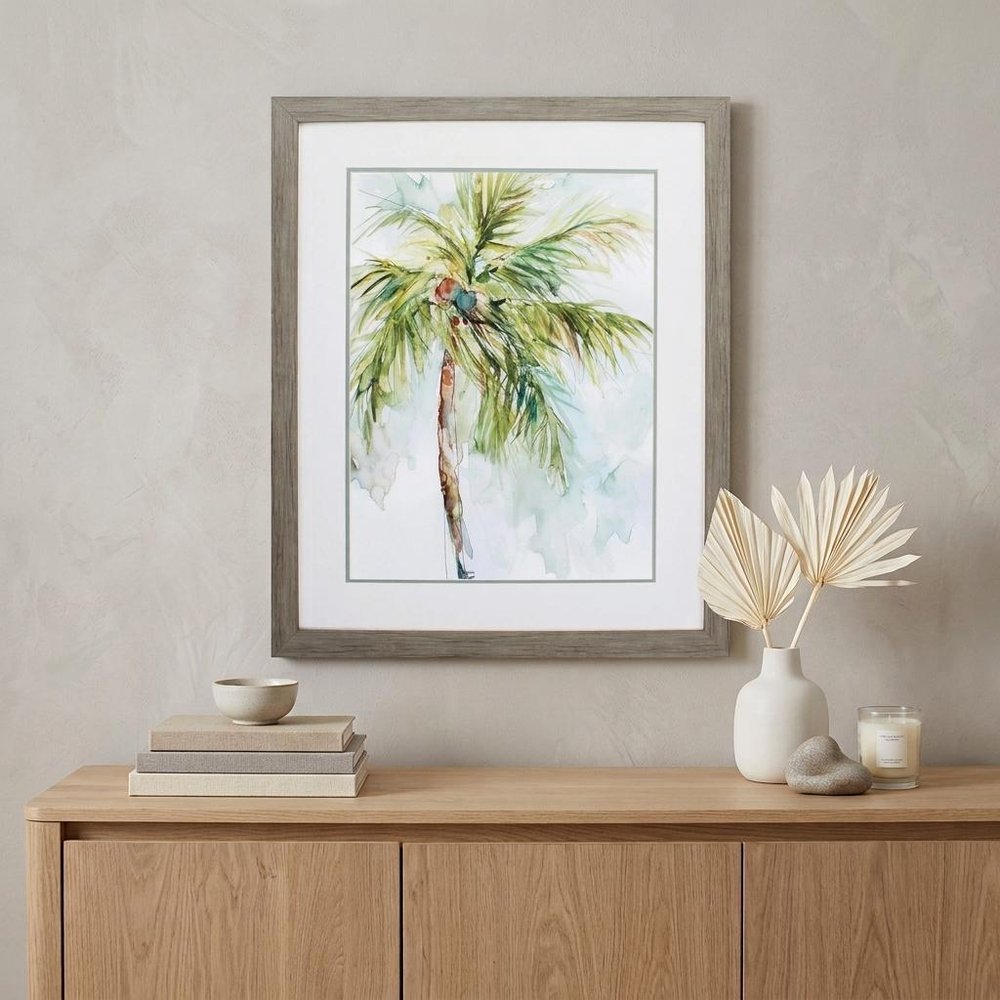 27" X 33" Woodtoned Frame Palm Breezes I
