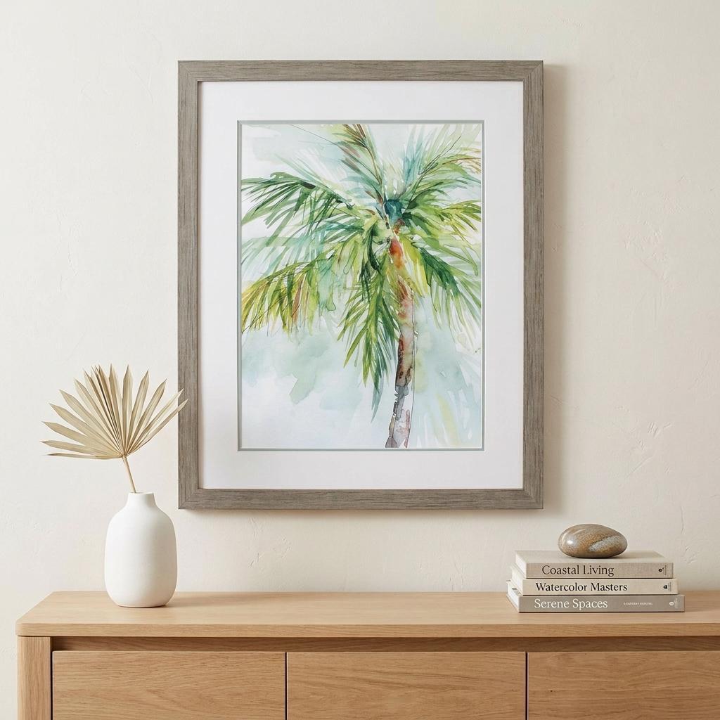 27" X 33" Woodtoned Frame Palm Breezes Ii