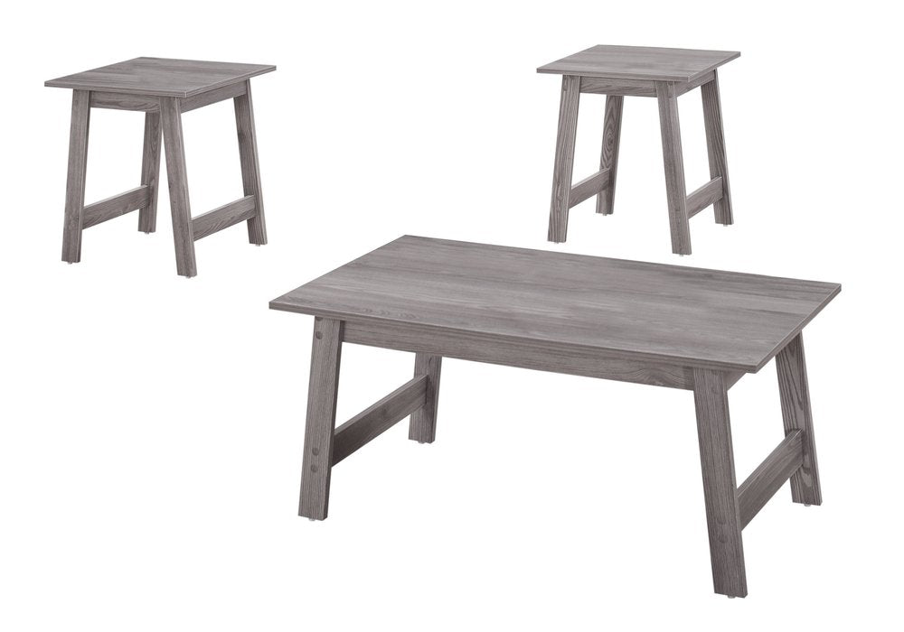 Set of Three 36" Gray Coffee Table
