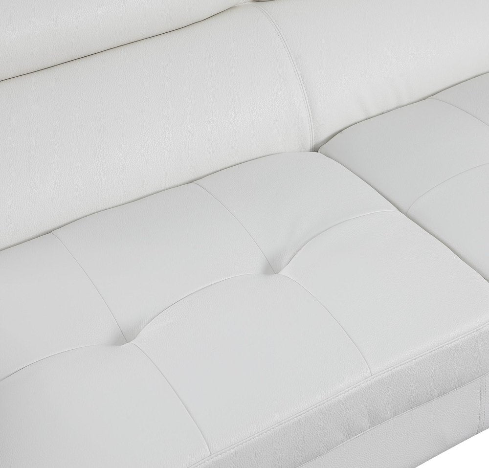 Gray Leather L Shaped Two Piece Corner Sectional