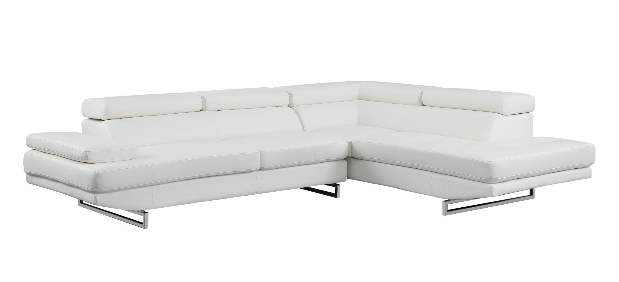 Gray Leather L Shaped Two Piece Corner Sectional