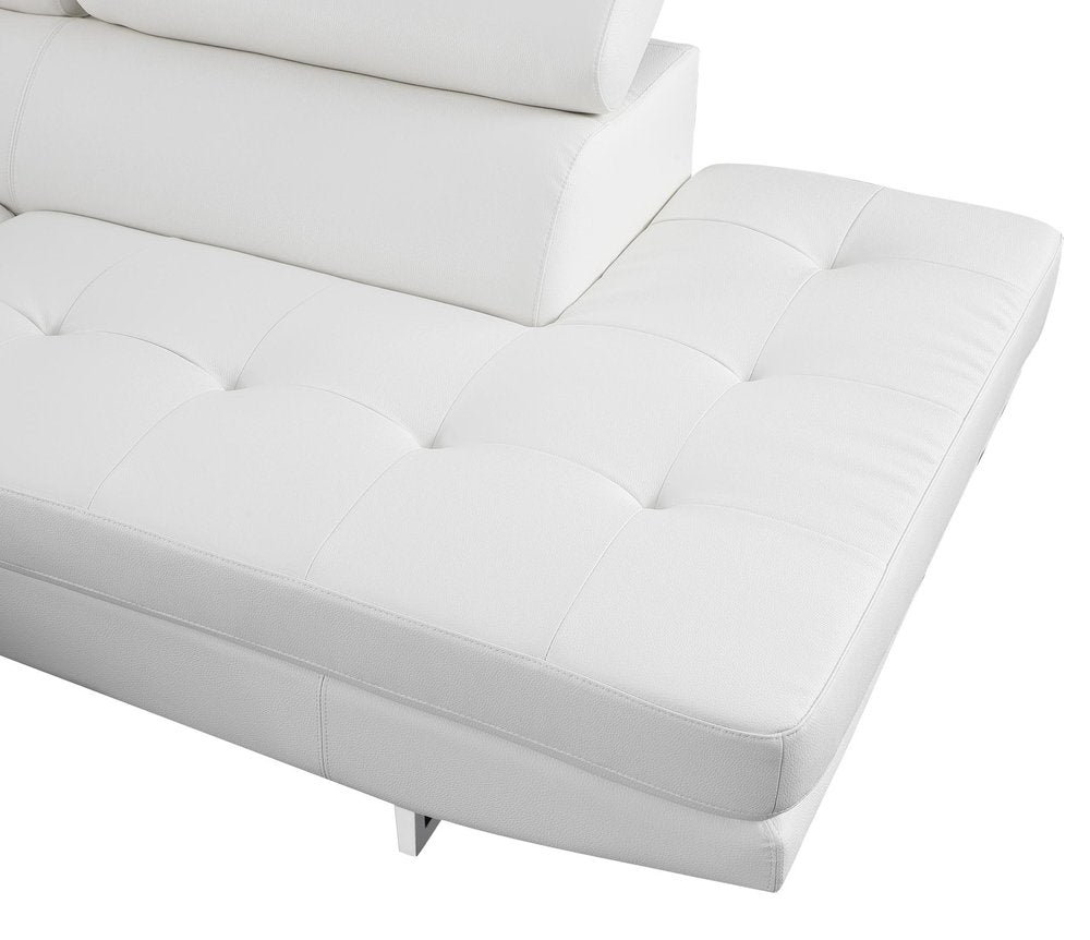 Gray Leather L Shaped Two Piece Corner Sectional