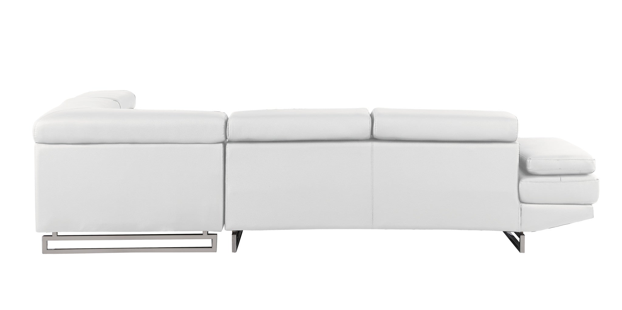 Gray Leather L Shaped Two Piece Corner Sectional