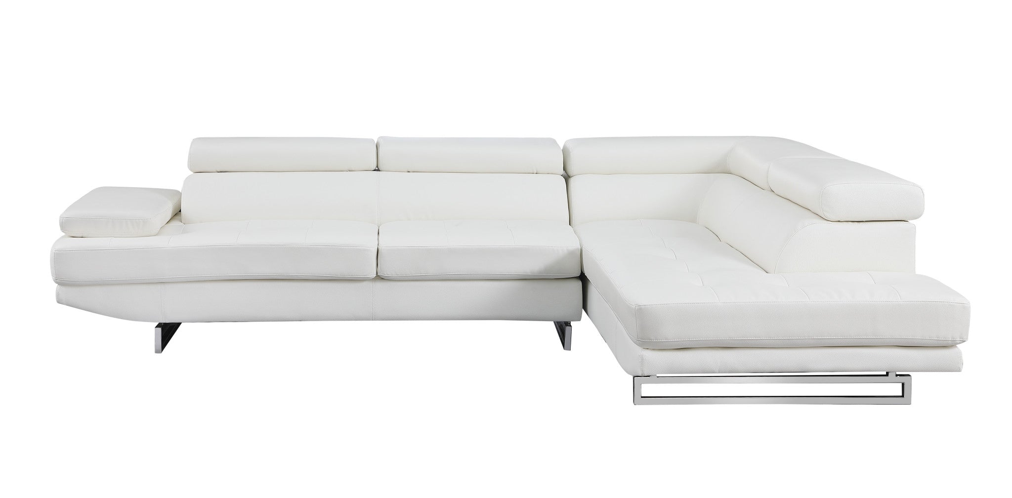 Gray Leather L Shaped Two Piece Corner Sectional