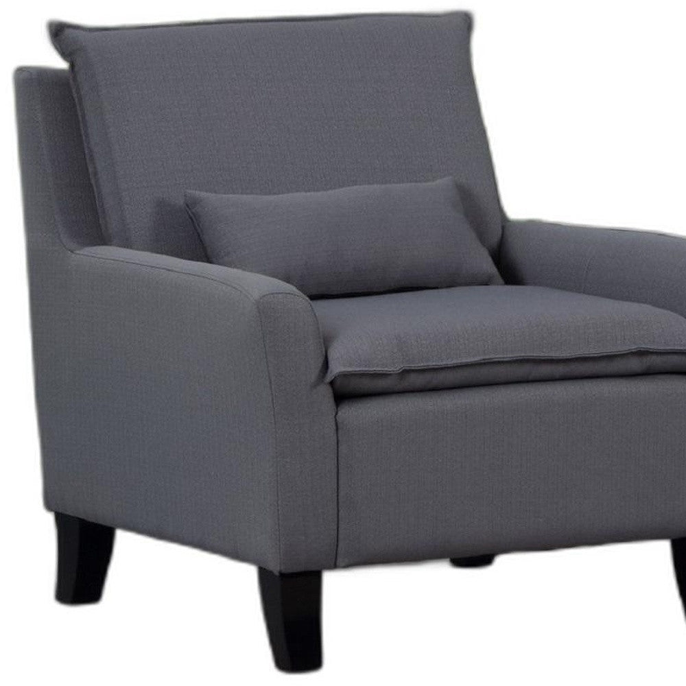 32" Gray And Black Fabric Arm Chair