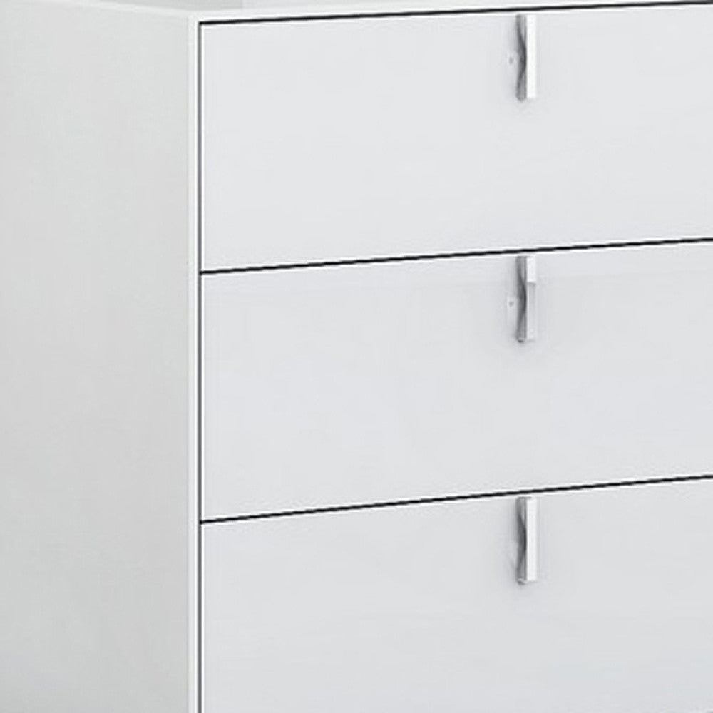 62" White Wood Six Drawer