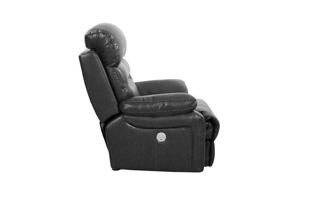 89" Gray Faux Leather USB Sofa With Black Legs