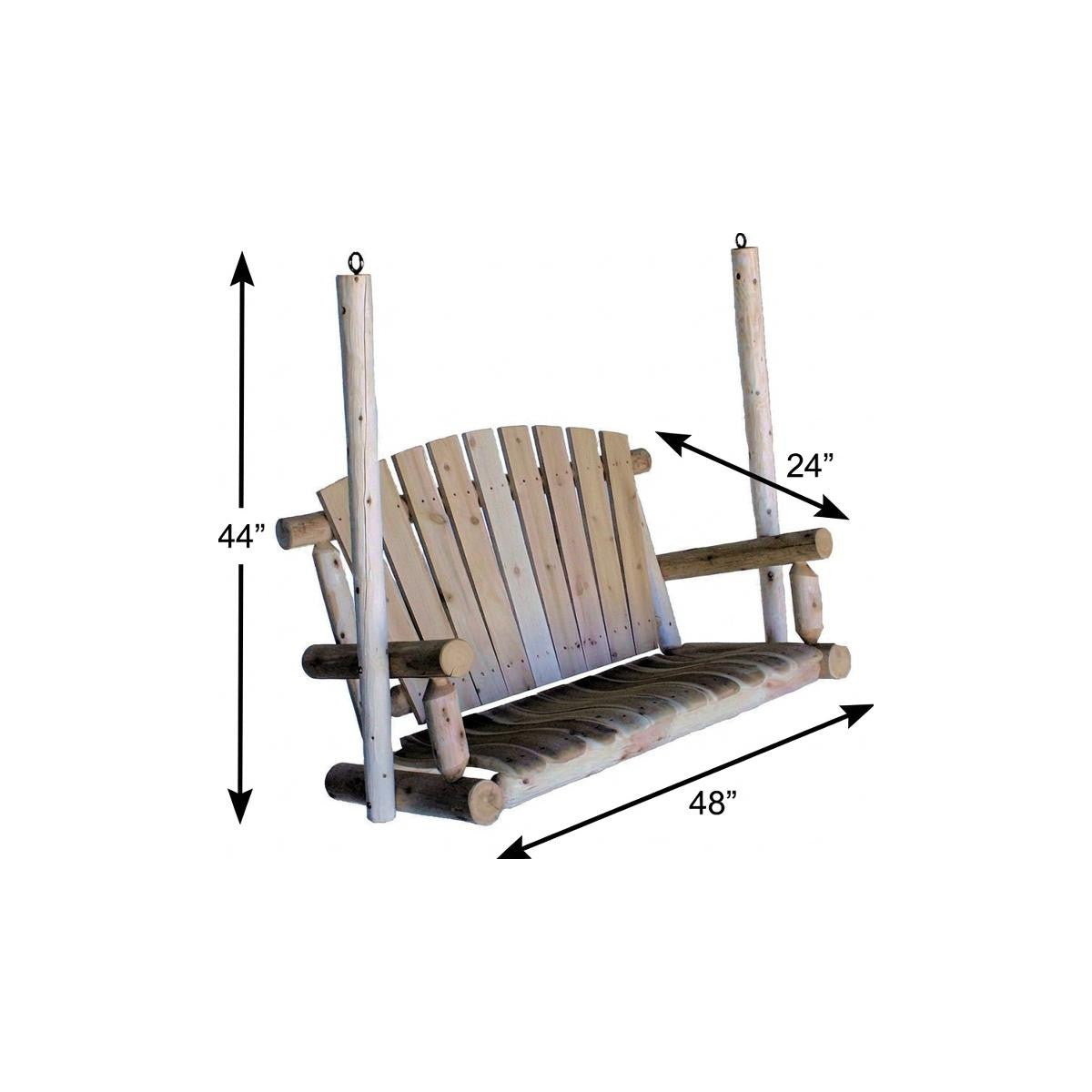 48" X 24" X 48"  Natural Wood Porch Swing