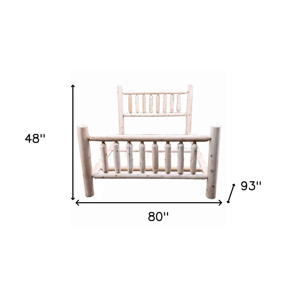 Natural Solid Wood King Bed Frame With No