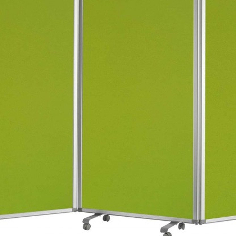 71" Green Iron Folding Nine Panel Screen Room Divider