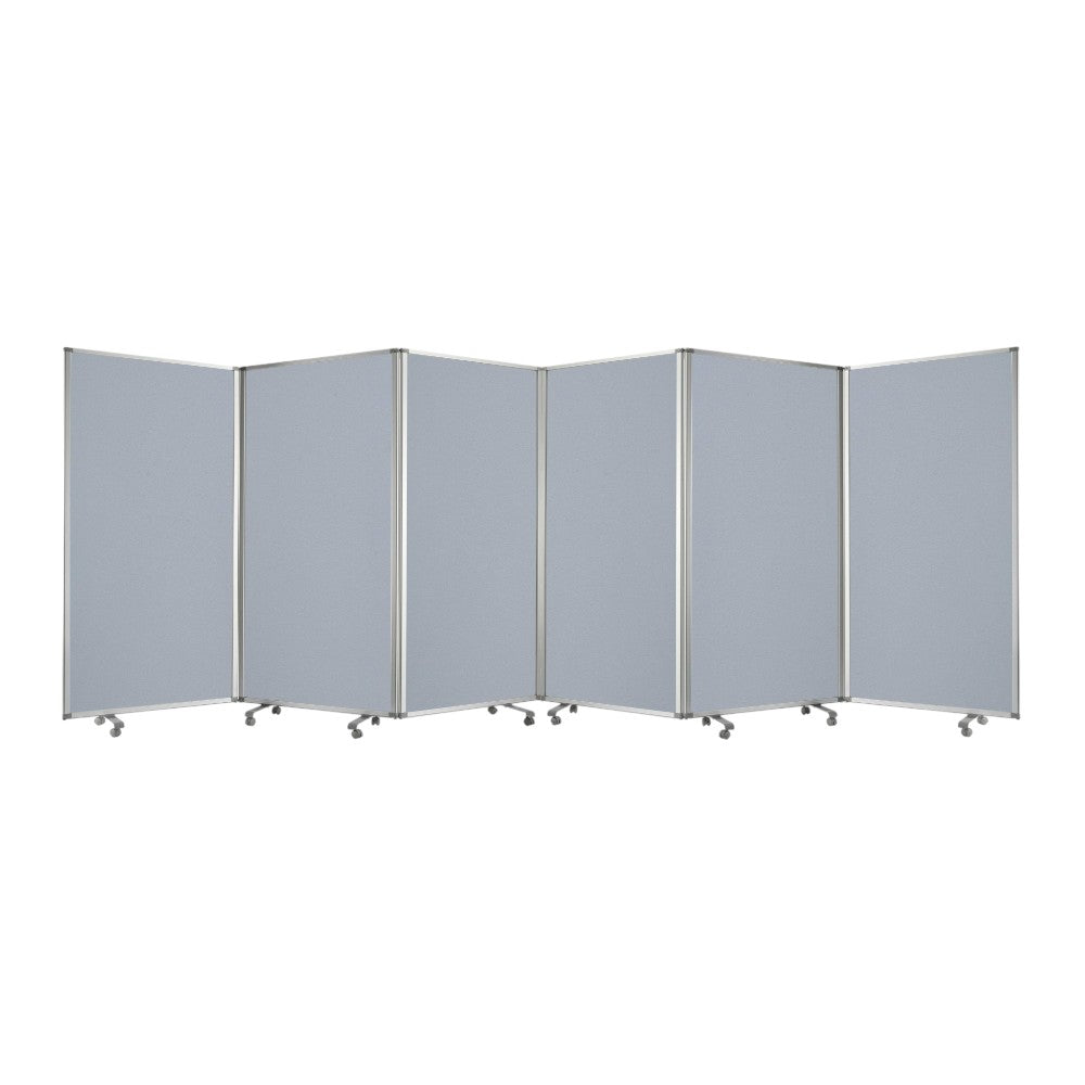 71" Gray Iron Folding Six Panel Screen Room Divider