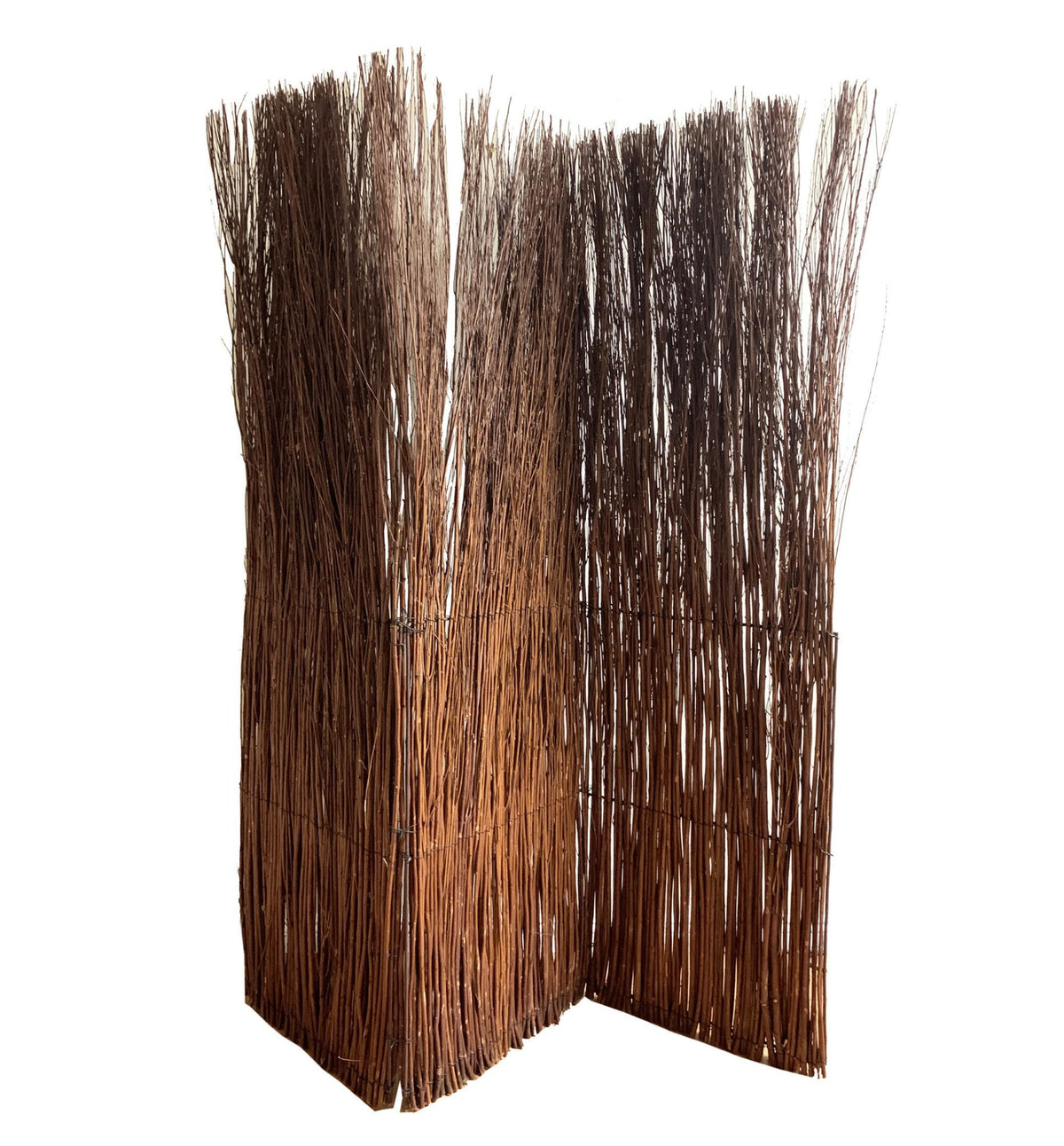84" Brown Rattan Panel Screen Room Divider