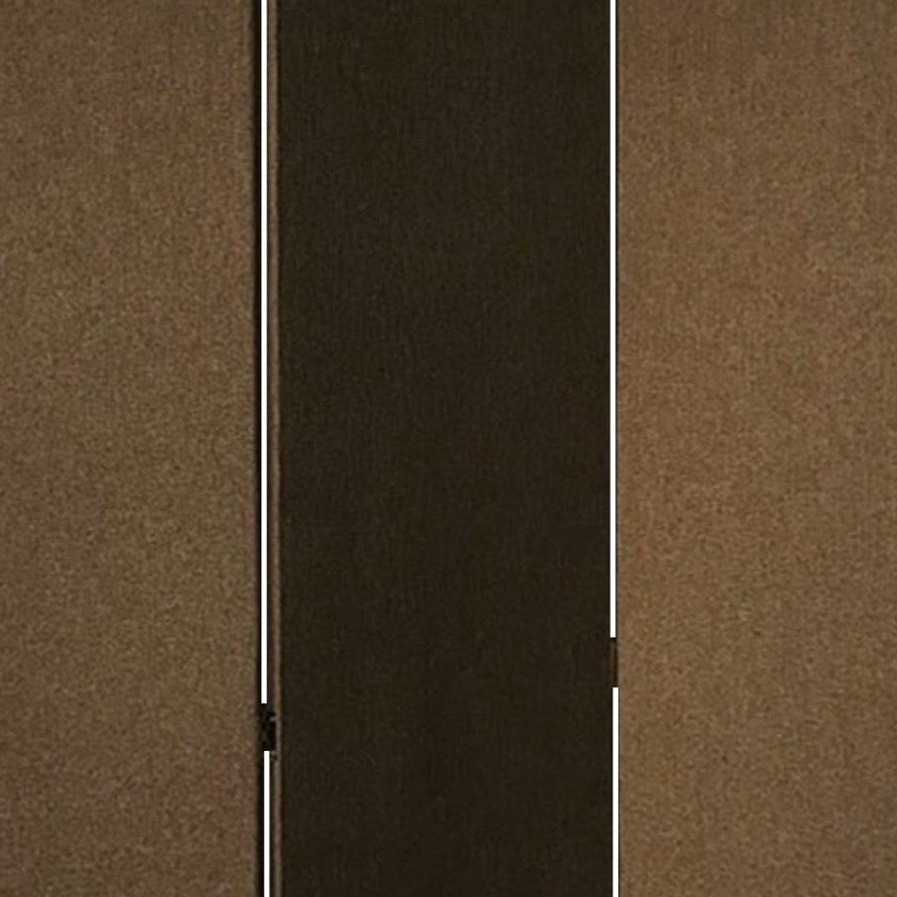 71" Brown Folding Three Panel Screen Room Divider