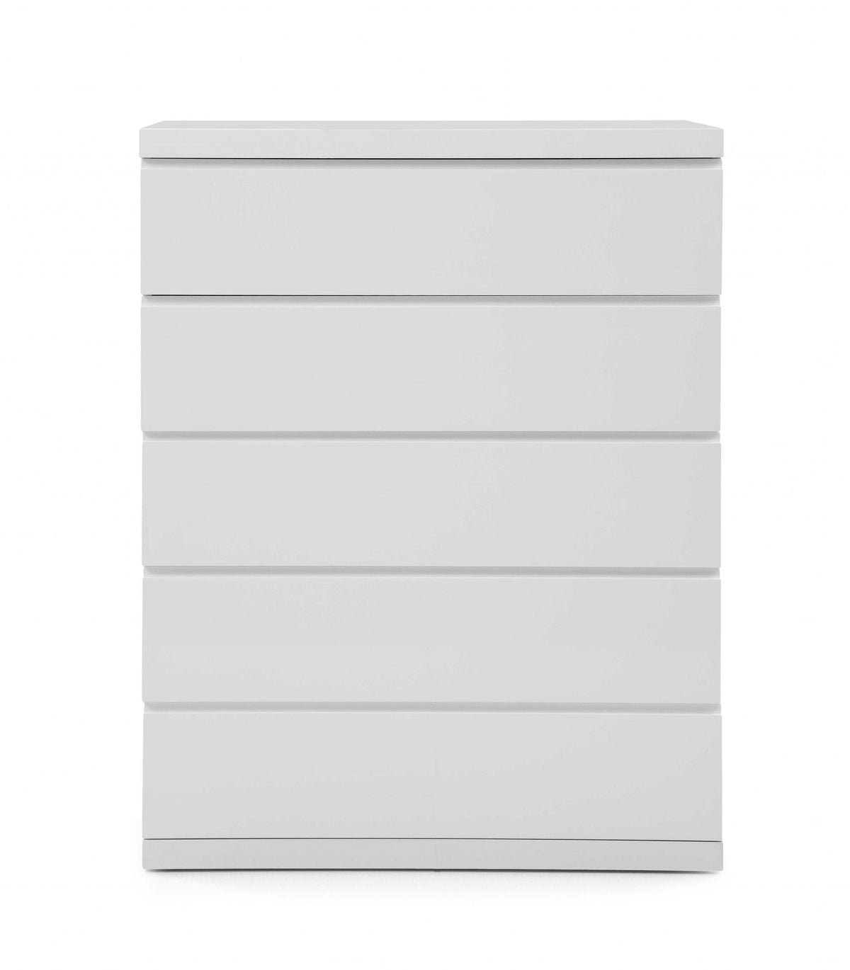36" White Wood Five Drawer Dresser