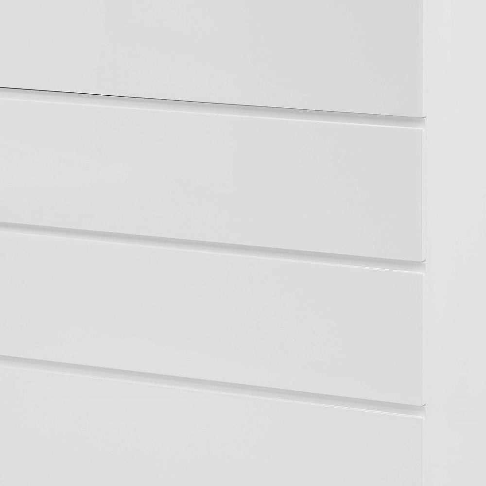 36" White Wood Five Drawer Dresser