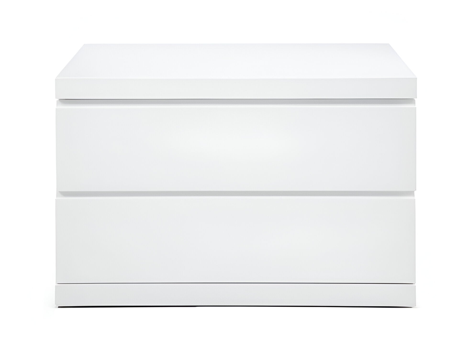 20" White Wood Two Drawer Nightstand