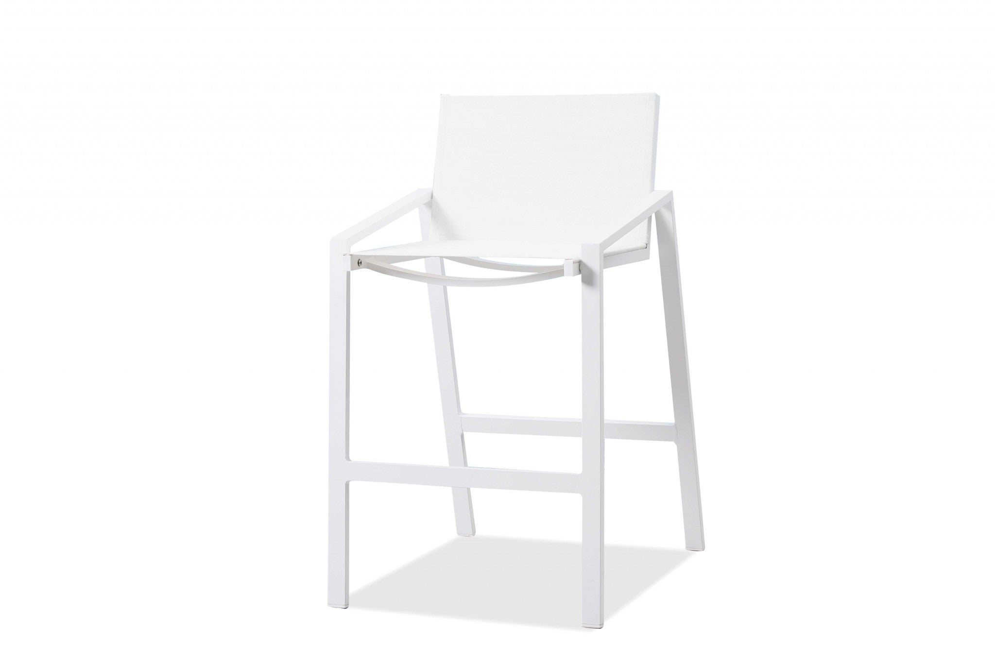 28" White Iron And Steel Counter Height Bar Chair