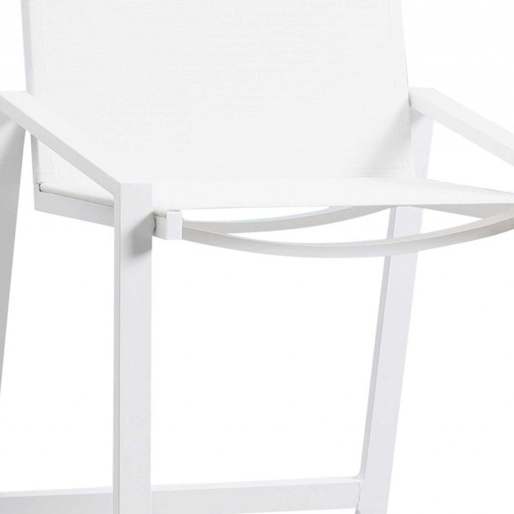 28" White Iron And Steel Counter Height Bar Chair