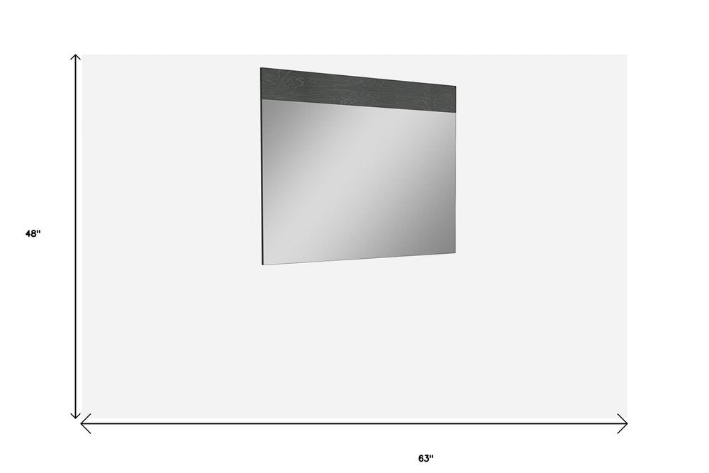 48" Gray Wood Framed Accent Mirror