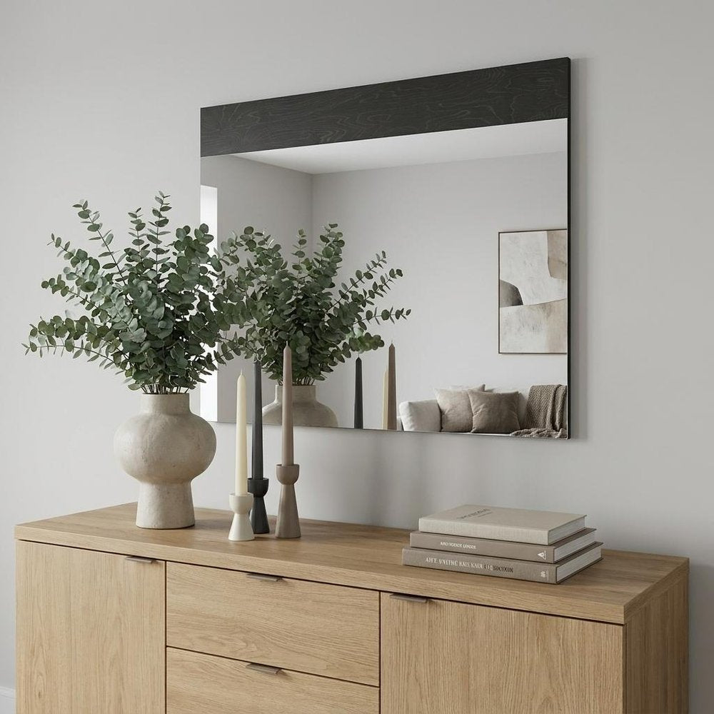 48" Gray Wood Framed Accent Mirror