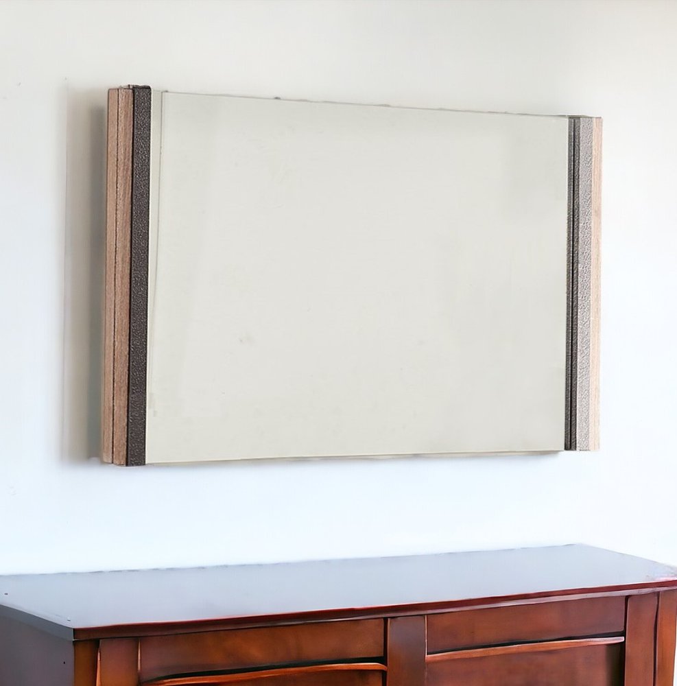 35" Natural Wood Framed Accent Mirror