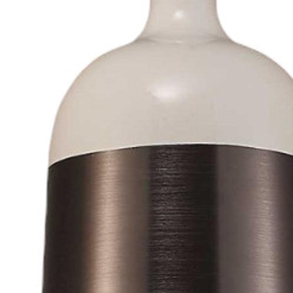 Brown And White Cylinder Metal Ceiling Light With Brown Shades