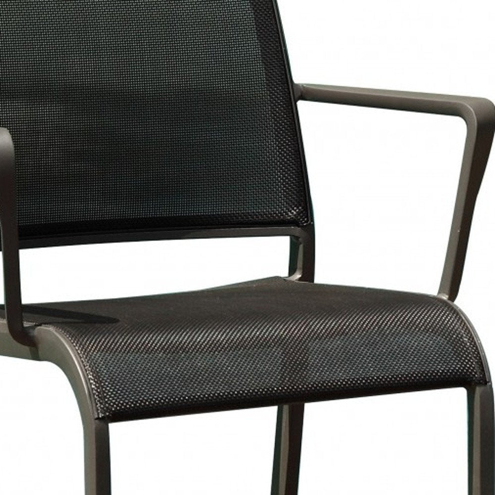 Set of Four Gray Dining Arm Chairs
