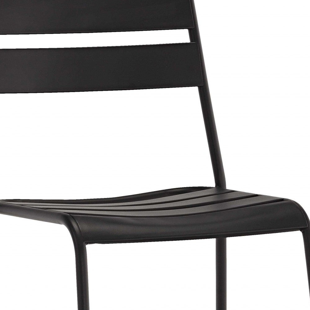Set of Four Gray Faux Leather Dining Side Chairs