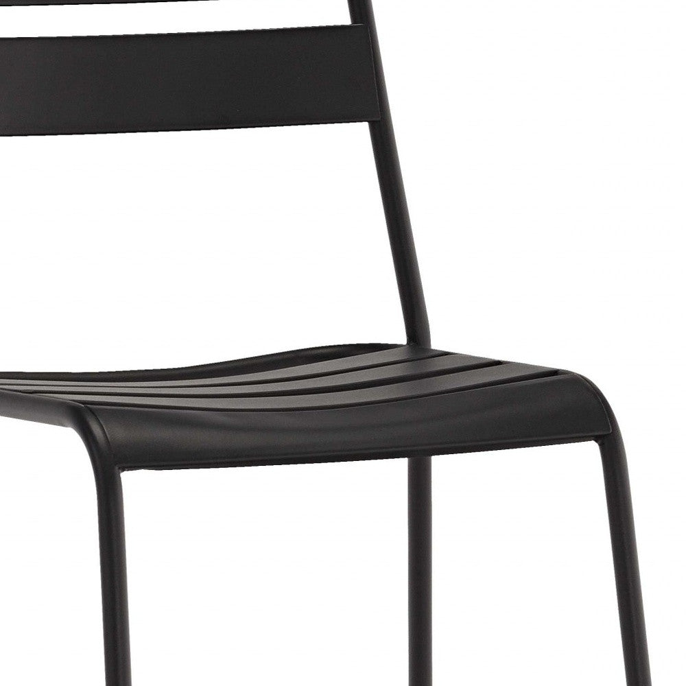 Set of Four Gray Faux Leather Dining Side Chairs