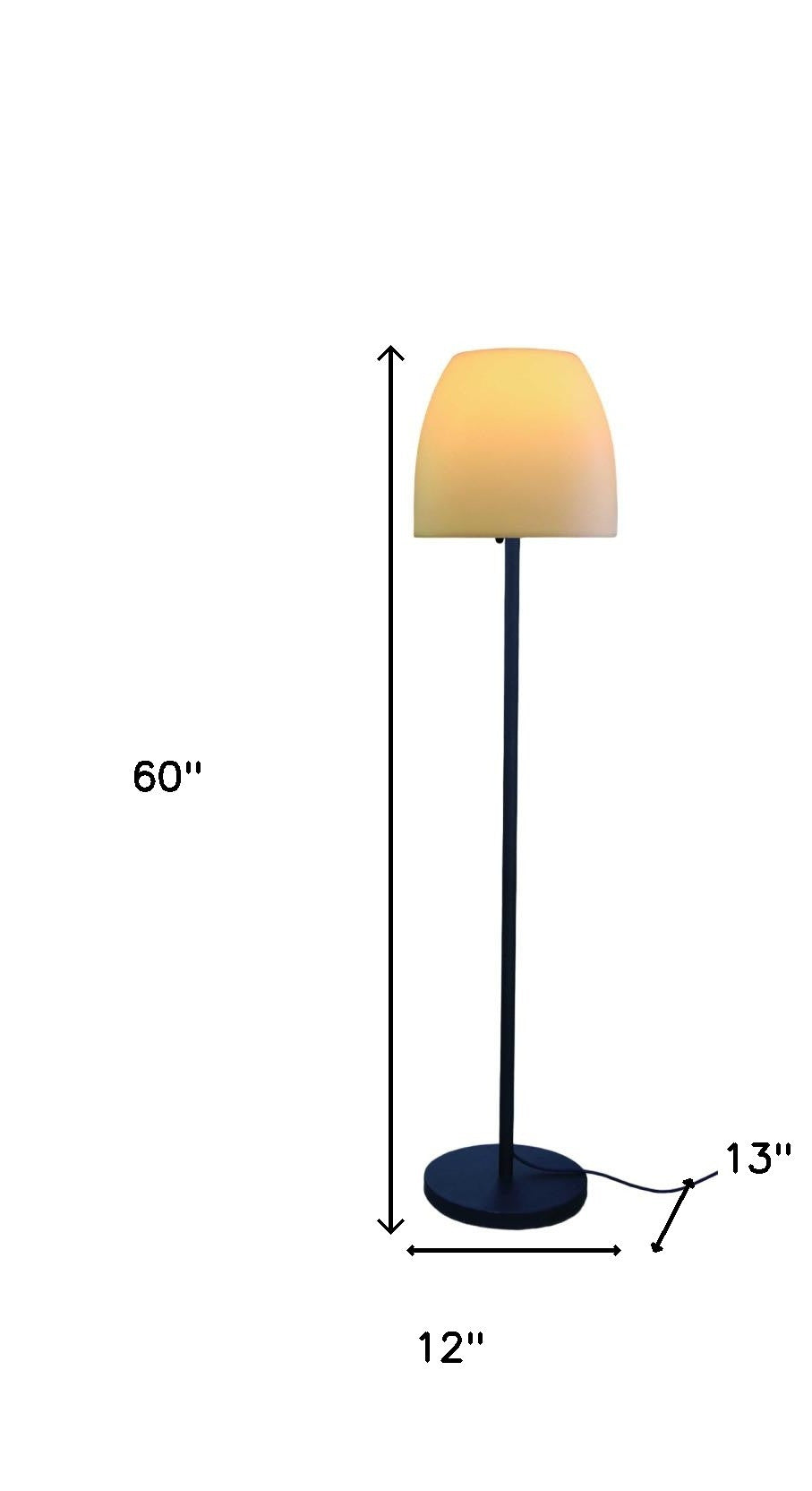 60" Traditional Shaped Floor Lamp With White Bowl Shade