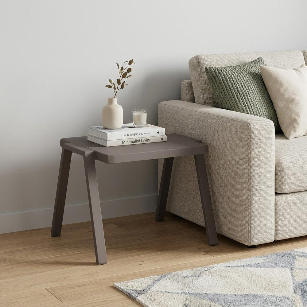 16" Taupe Aluminum End Table