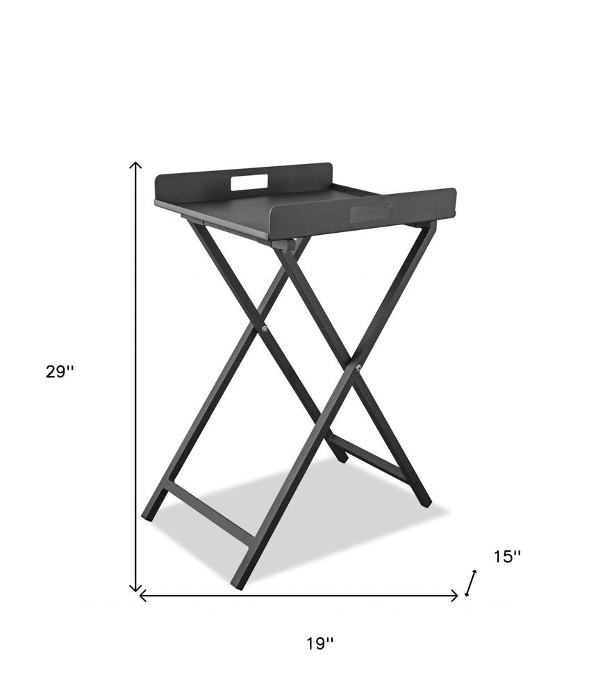 19" Gray Aluminum Outdoor Side Table
