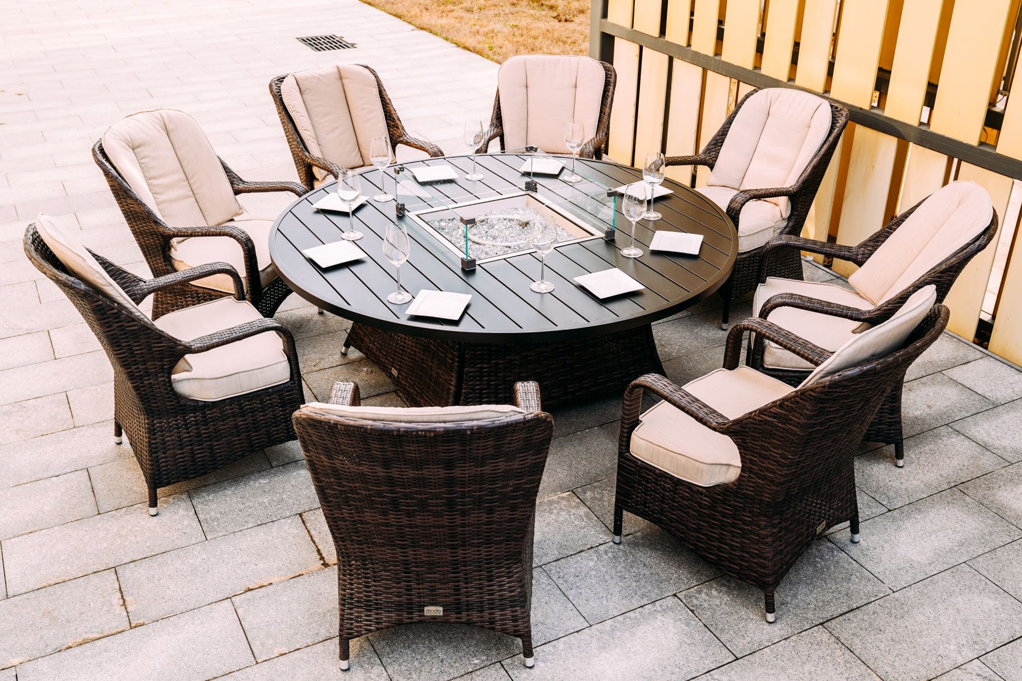 50000 BTU 325" Brown Aluminum Propane Round Fire Pit