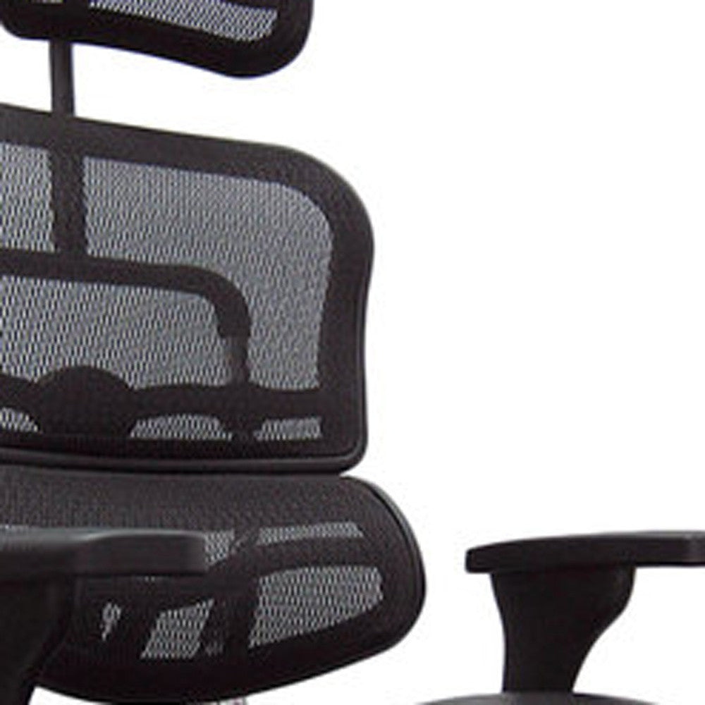 Black and Silver Adjustable Swivel Mesh Rolling Executive Office Chair