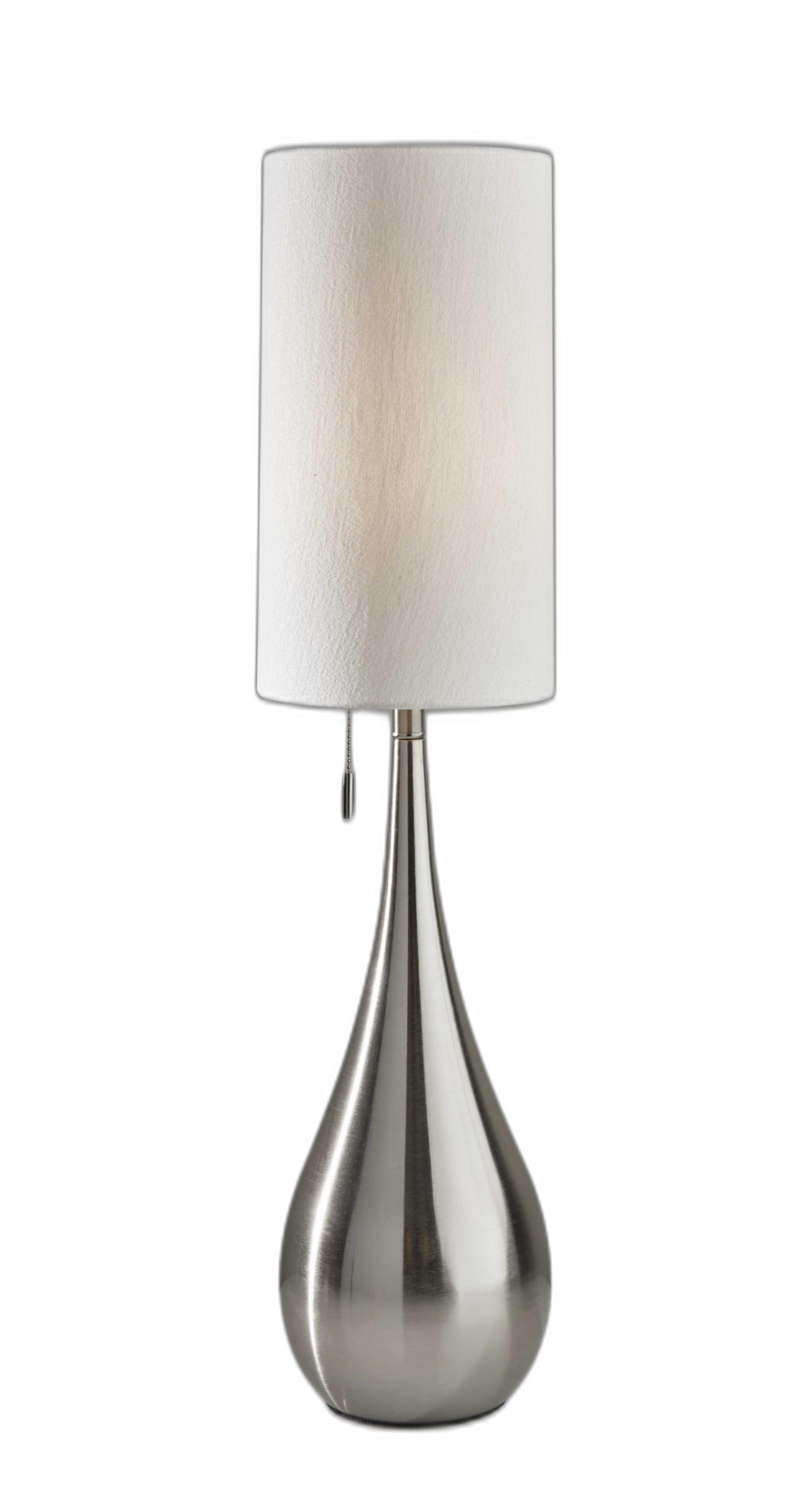 35" Brushed Steel Metal Teardrop Table Lamp